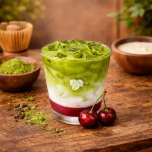 Cherry Vanilla Iced Matcha