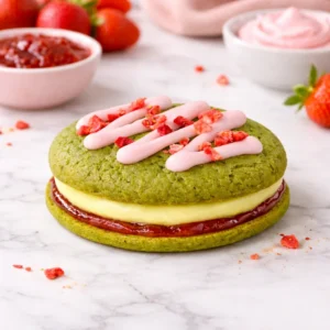Strawberry & Matcha Cookie Sandwich