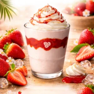 Strawberry Drizzle Frappé
