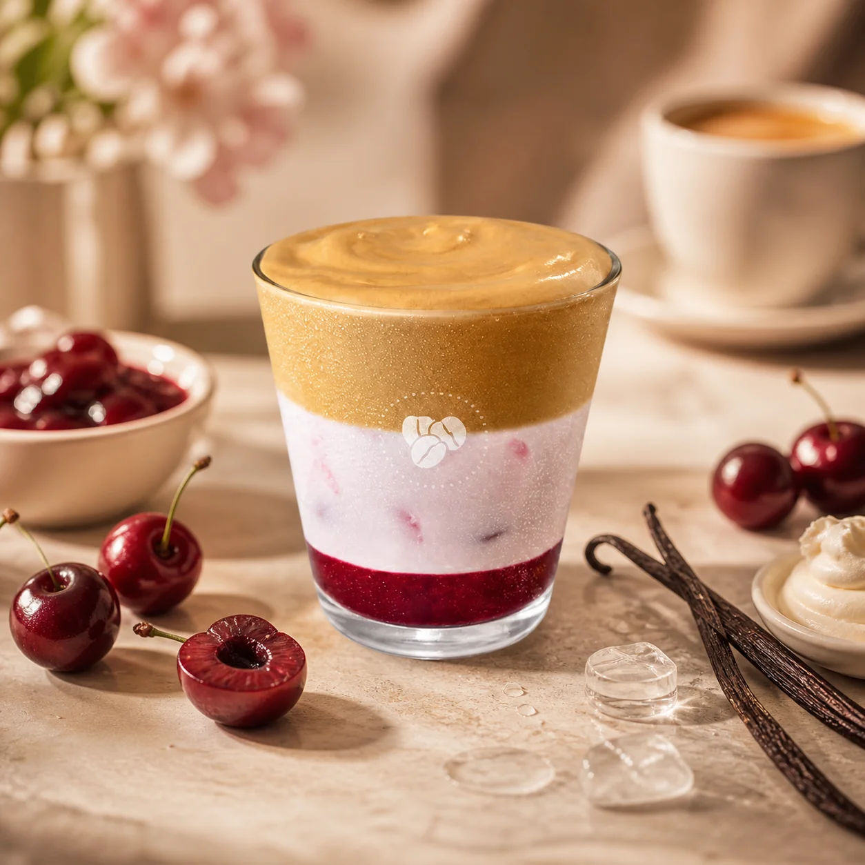 Cherry Vanilla Iced Whipped Latte
