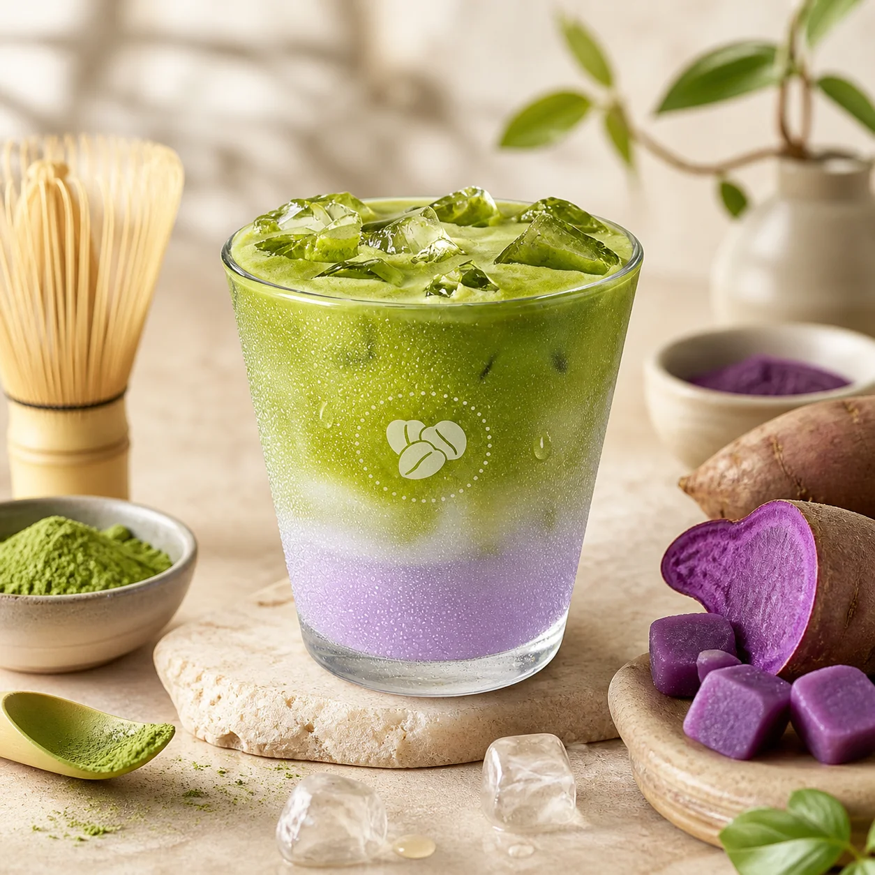Sweet Ube Iced Matcha