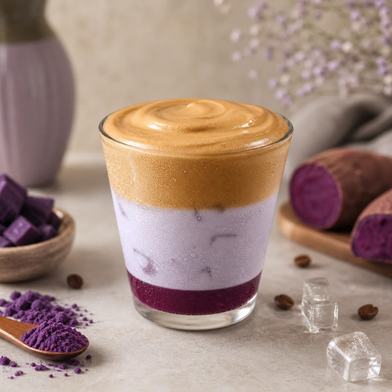Sweet Ube Iced Whipped Latte